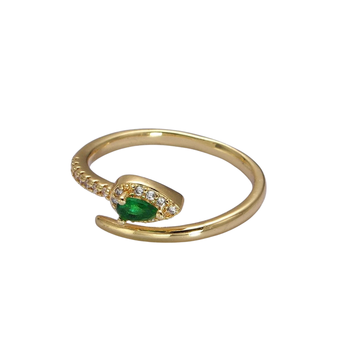 Emerald Snake Ring