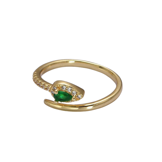 Emerald Snake Ring
