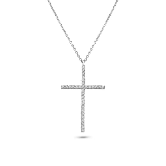 CZ Thin Cross Necklace