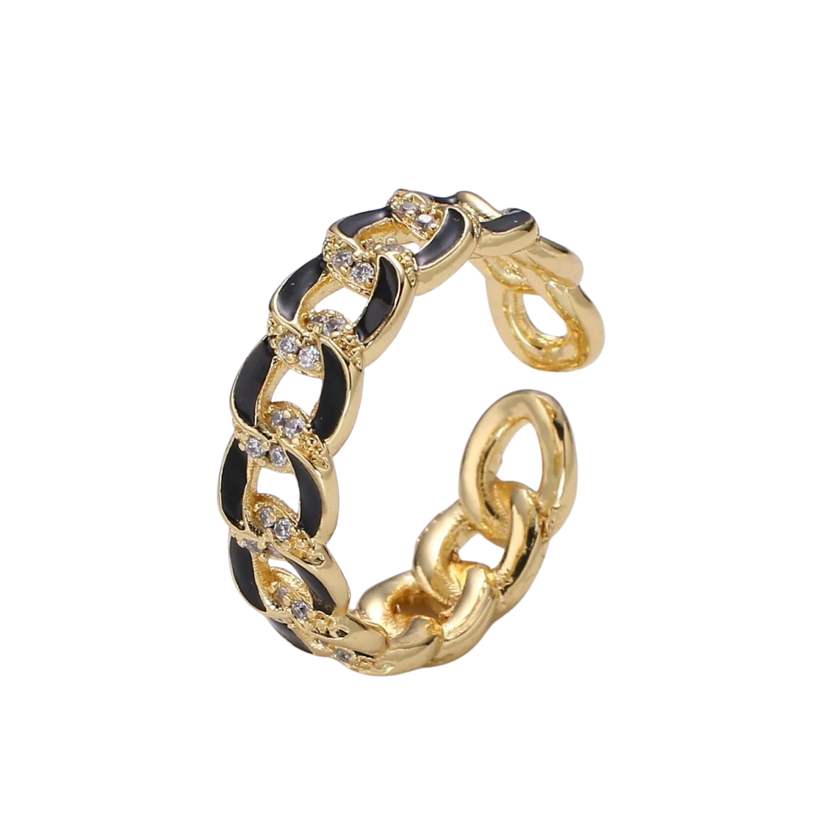 Enamel Cuban Ring